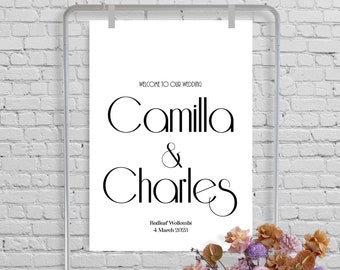 Modern Minimalist Wedding Welcome Sign | Instant Download | Template | Printable Sign | CAMI Design