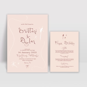 Hochzeitseinladungs-Set-Vorlage | Moderne Einladung | Sofortdownload | Druckbar einladen | Handgeschriebene Schrift | BREIT Design