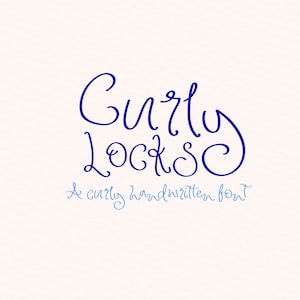 Handgeschreven lettertype Curly Locks | Gekruld lettertype | Moderne kalligrafie | Lettertype Dansen