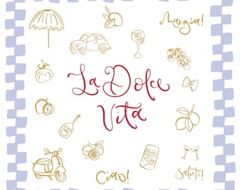 La Dolce Vita Illustrations SVG Bundle | Italian Sketches | Drawings | Digital Download  | Clipart