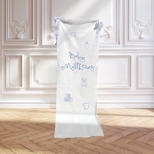 Baby Shower Linen Welcome Sign | Cloth Sign | Printed Fabric Sign
