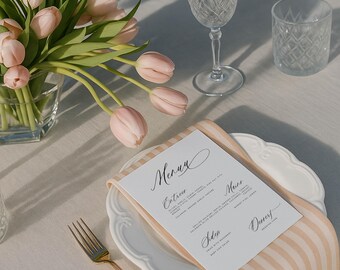 Wedding Menu Template | DIY Printable | Fleur Design