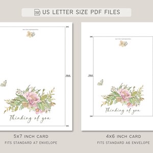 Thinking of You Printable Card | 5x7 and 4x6 | Instant Digital Download ...