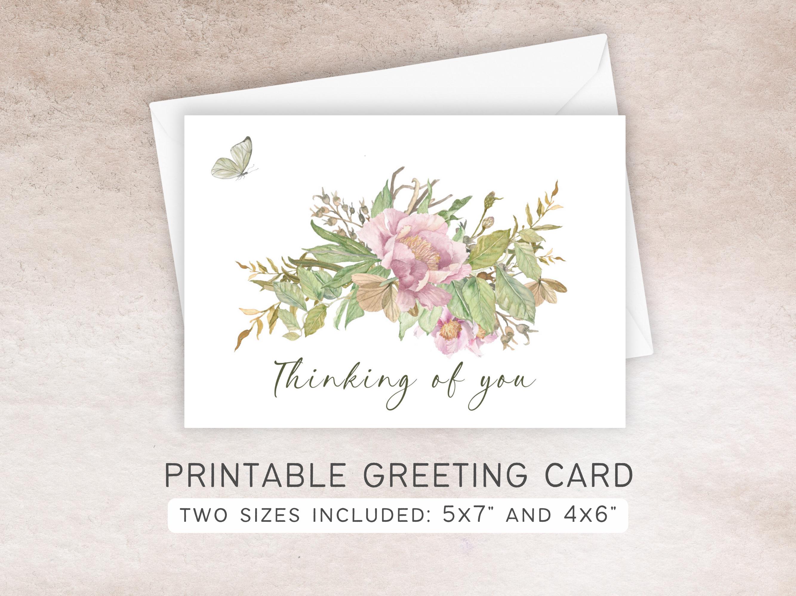 Thinking of You Printable Card | 5x7 and 4x6 | Instant Digital Download ...