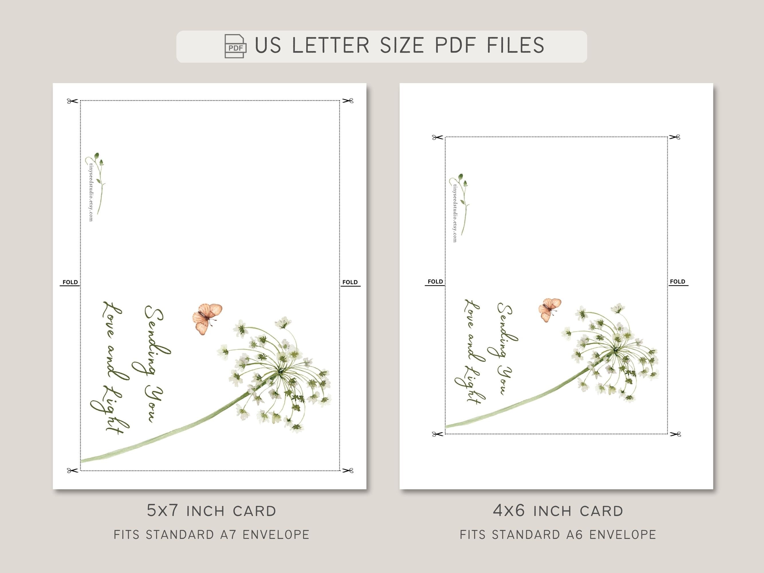 Sending You Love & Light Printable Card | 5x7 and 4x6 | Instant Digital ...