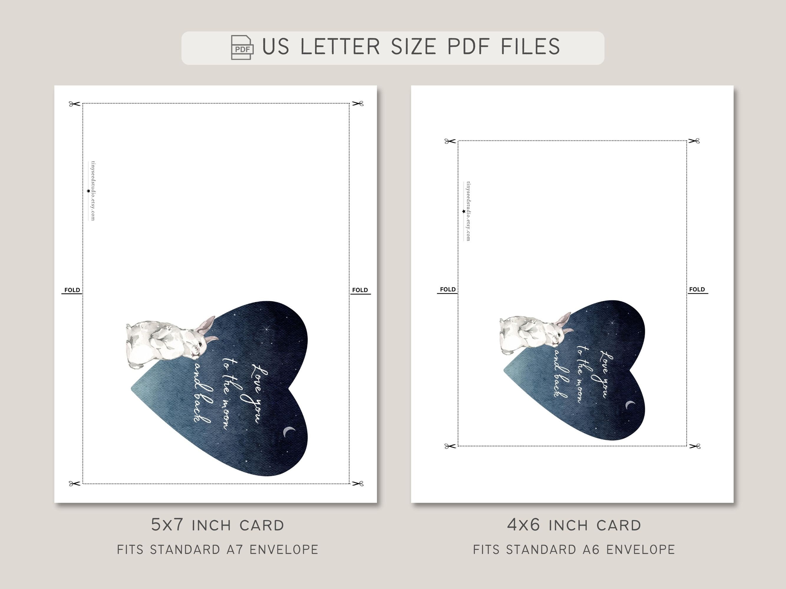 Love You to the Moon &amp; Back Printable Card 5x7 and 4x6 Instant Digital ...