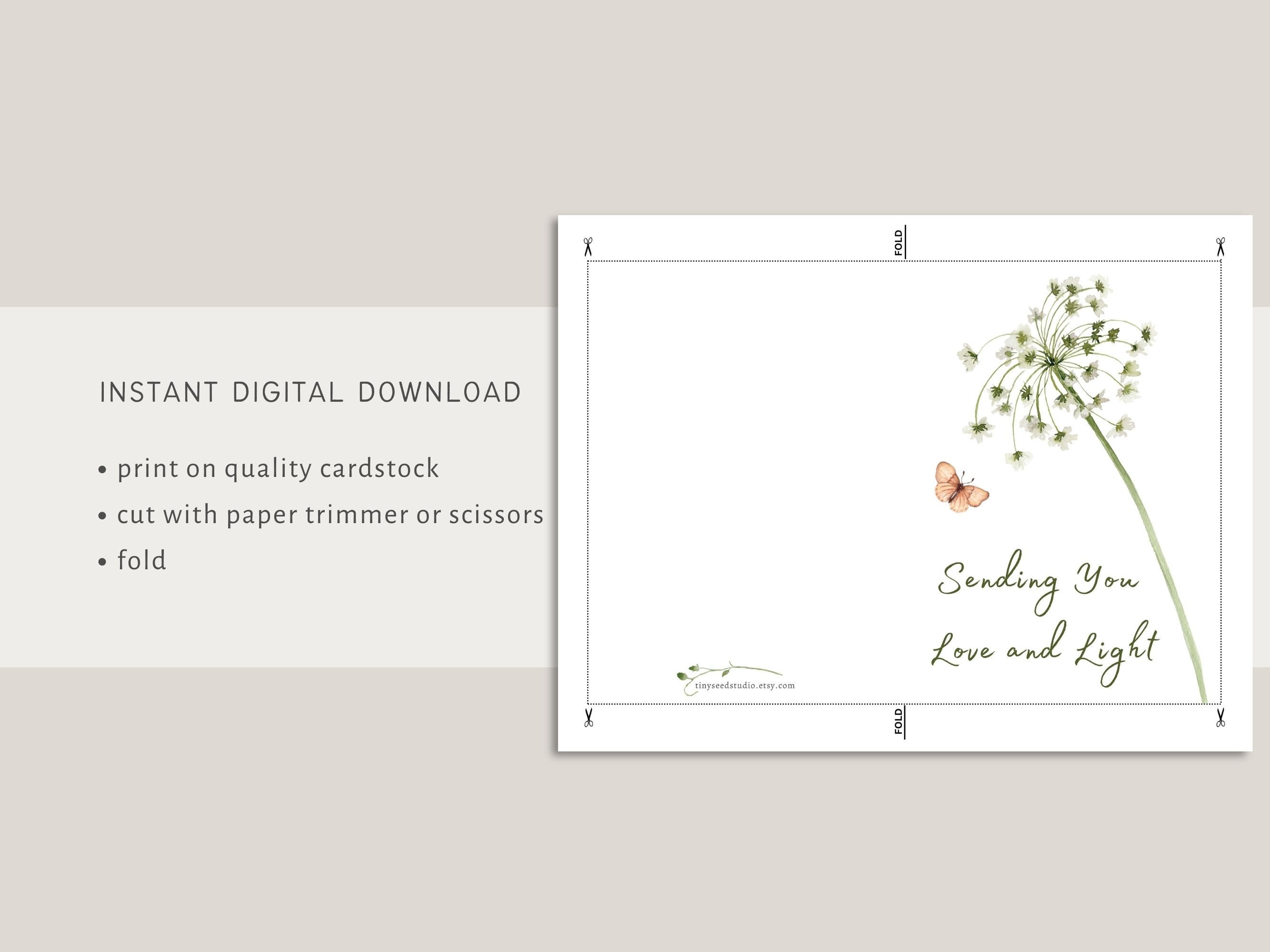 Sending You Love & Light Printable Card | 5x7 and 4x6 | Instant Digital ...
