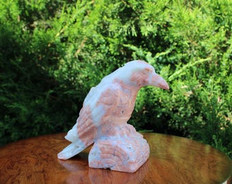 Pink Agate Raven