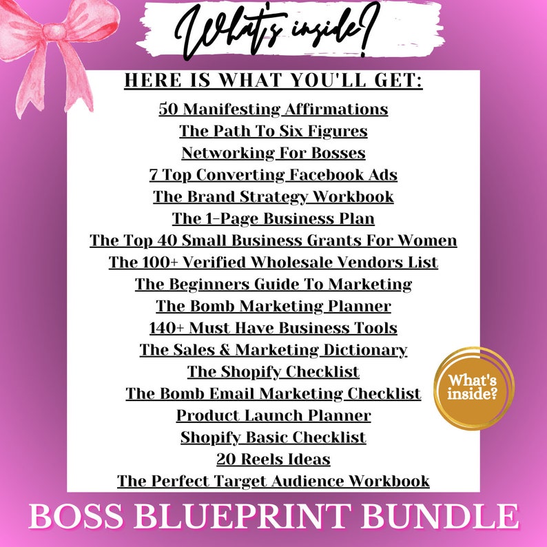 The Boss Blueprint Bundle - Etsy