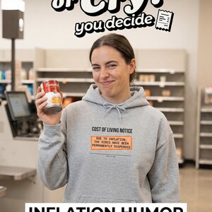 Cost of Living Notice Hoodie | Receipt Style, Inflation Humor Apparel