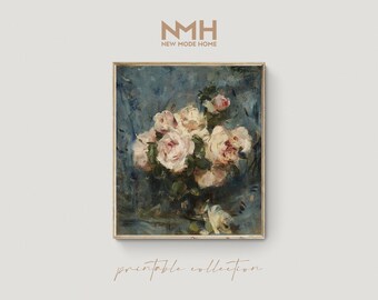 Still Life With Roses / Vintage Oil Painting / Vintage Art Print / Printable Artwork / Downloadable Print / Digital Download / #002