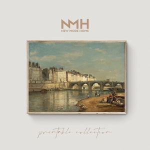 Pont de la Tournelle Paris / Landscape / Oil Painting / Vintage Art Print / Printable Artwork / Downloadable Print / Digital Download / #030