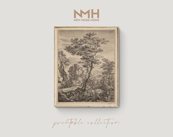 The Large Tree / Vintage Sketch / Art Print / Printable Artwork / Downloadable Print / Digital Download / #037