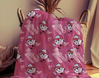 Baseball Mom Blanket Funny, Softball Mom Mom Blanket, Velveteen Plush Blanket, Ballpark Mama Gift, Game Day, Baseball Mom Gift, Softball