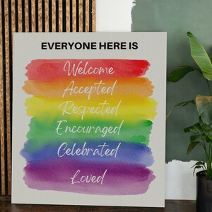 Equality Sign, Classroom Decor, Office Decor, Counselor, Inclusion, LGBTQ+ Pride Inclusive Rainbow Digital Artwork, Pride Print, Gay