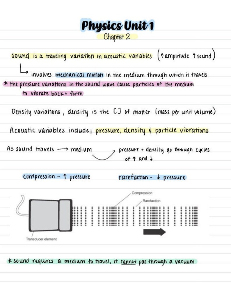 Ultrasound Physics Chapter 1 and 2 Study Bundle Etsy