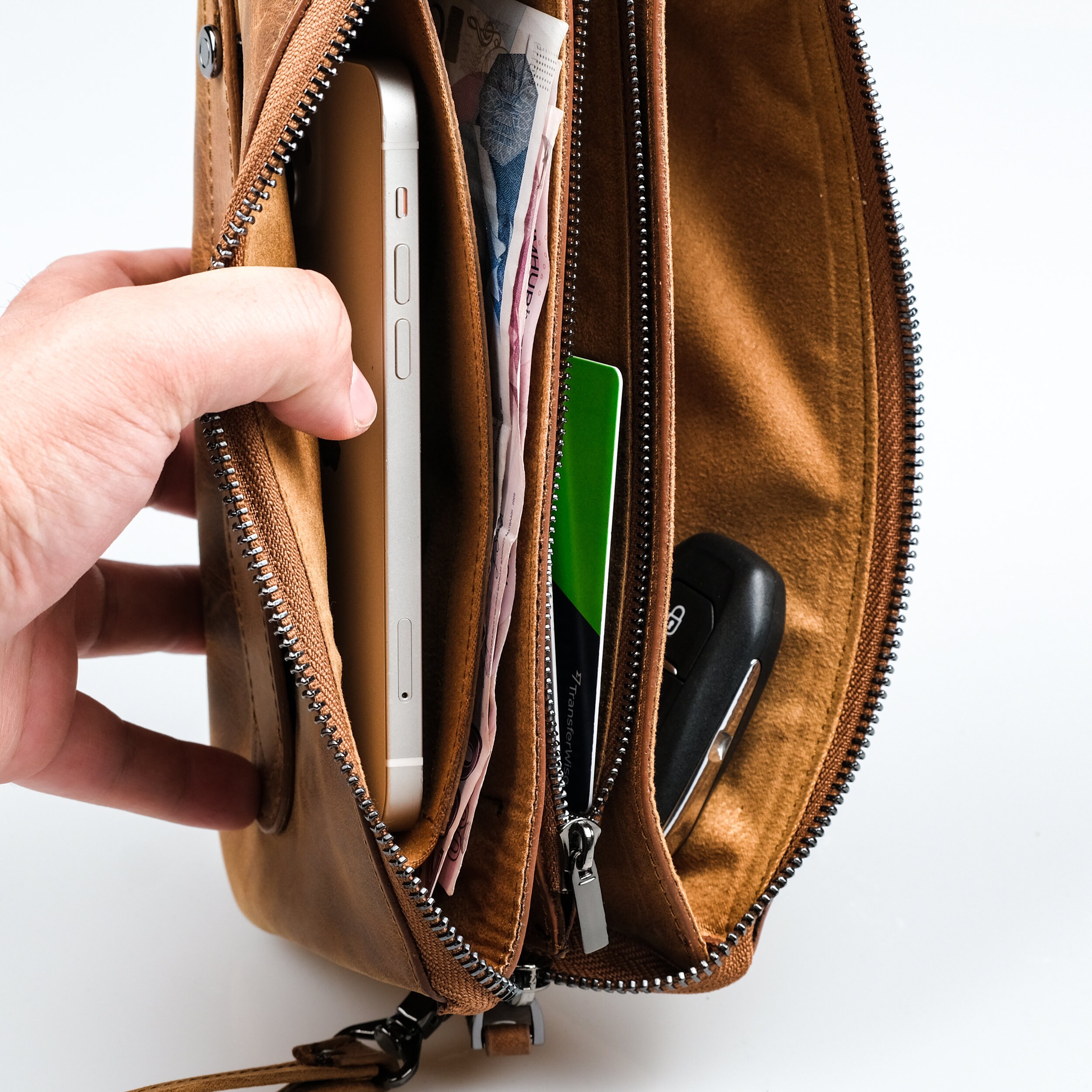 Personalized Leather Clutch Bag for Mens, Vintage Handbag, Gift for Him