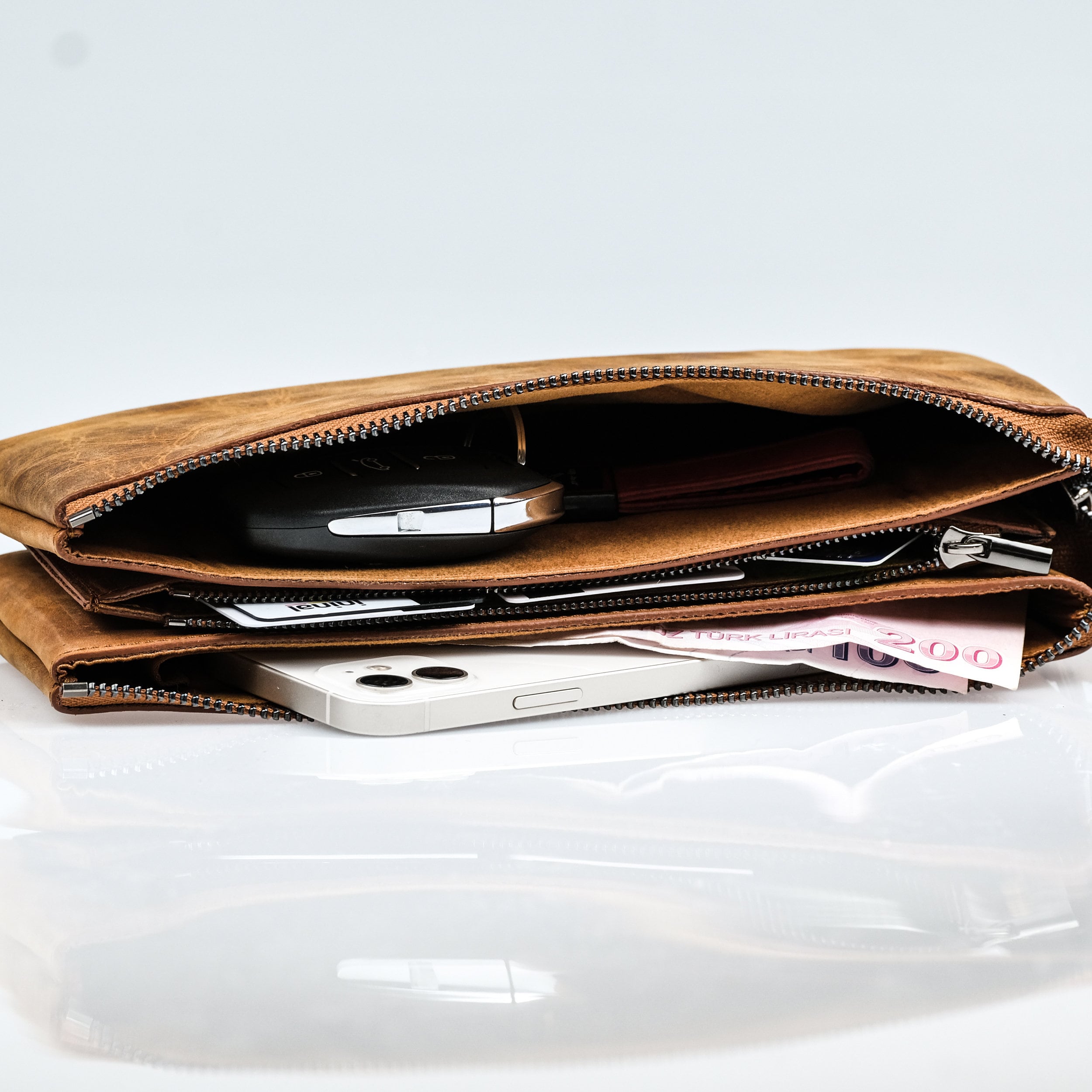 Personalized Leather Clutch Bag for Mens, Vintage Handbag, Gift for Him