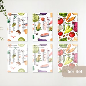 Los primeros 100 alimentos del bebé I 100 alimentos hasta el año I Juego de 6 listas de control I Descargar para imprimir I DIN A4 I DIN A3