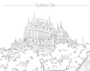 Quebec City Line Art - Digital Download