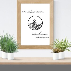 A Court of Thorns and Roses Sarah J. Maas Night Court Printable 11x14 downloadable artwork ACOTAR Feyre and Rhysand Minimalist Wall Art