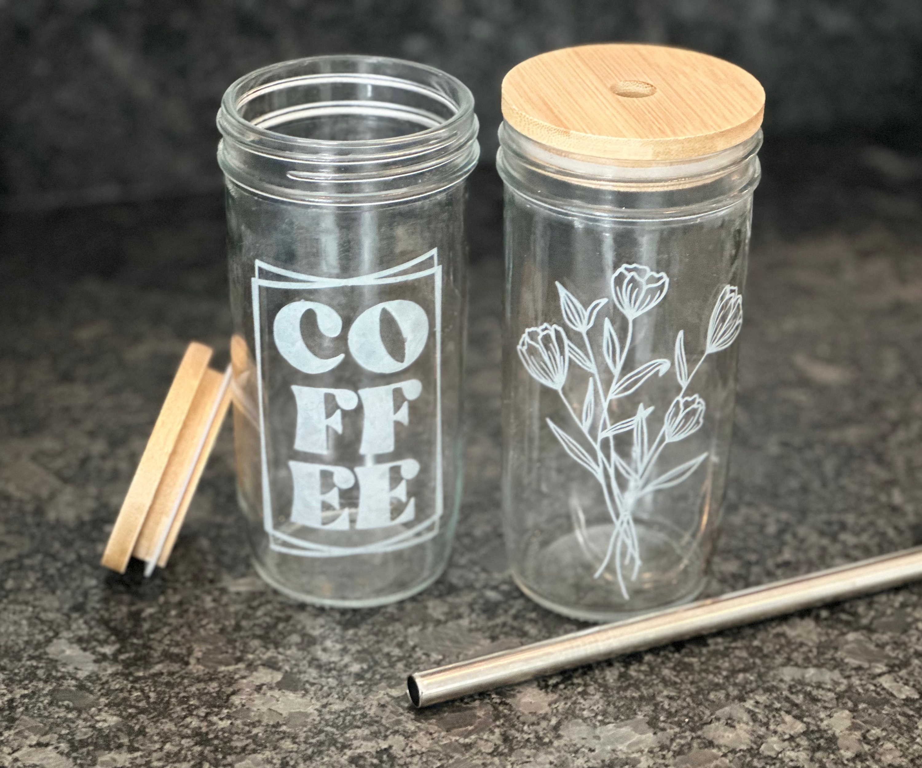 20oz Beer Can Glass With Bamboo Lid (NO STRAW) – Crafts N Beyond