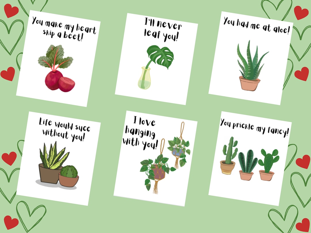 Printable Plant Pun Cards Plant Puns Party Gifts Cards for Kids Instant
