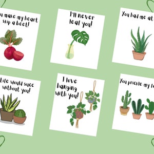 Afdrukbare plantenwoordspelingskaarten | Plant woordspelingen | Feestcadeaus | Kaarten voor kinderen | Direct downloaden | Klaslokaal | Kantoor cadeau