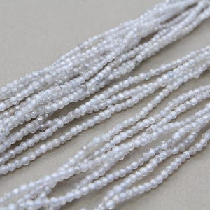 Gemstone necklace with faceted zircon 2 mm balls 39-40 cm length