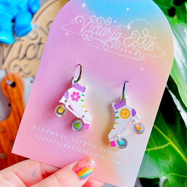 Rainbow Rollerskate Earrings