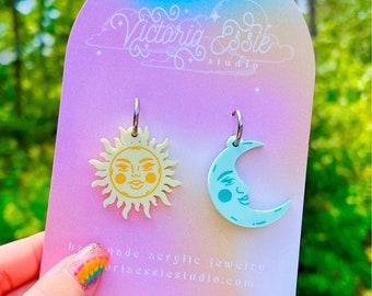Pastel Sun & Moon Earrings