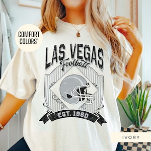 Comfort Colors Las Vegas Football Shirt Vintage Style Las Vegas Raiders Shirt For Women Retro Raiders Shirt Gift for Her Oversized Raiders