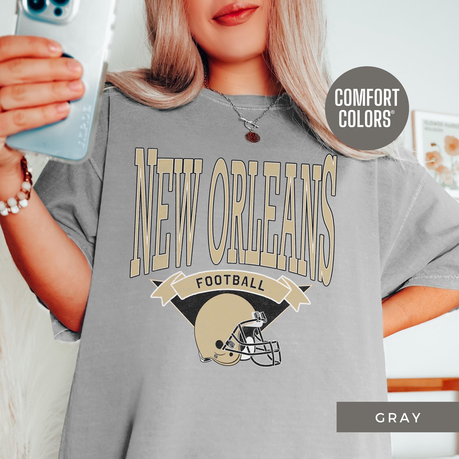 Vintage Style New Orleans Football Comfort Colors New Orleans Saints