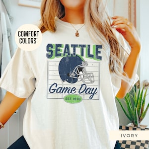 Seattle Football Vintage Style Comfort Colors Seattle Seahawks Shirt For Women Retro Seahawks Shirt Gift For Her Oversized Seahawks Boho