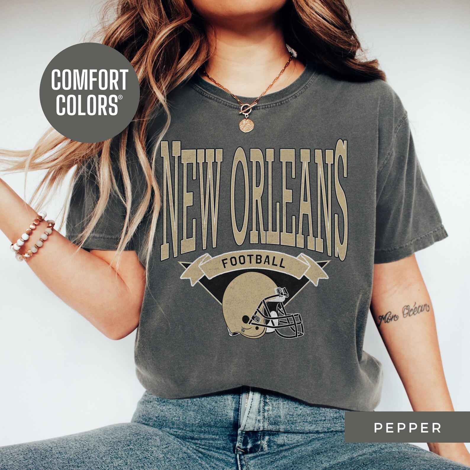 Vintage Style New Orleans Football Comfort Colors New Orleans Saints