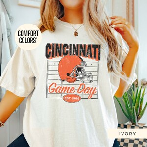 Cincinnati Football vintage Style confort couleurs Cincinnati Bengals chemise pour femme Bengals rétro chemise cadeau pour elle surdimensionné Boho Bengals