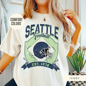 Comfort Colors Seattle Football Shirt Vintage Seattle Seahawks Shirt For Women Retro Seahawks Shirt Gift for Her Oversized Seahawks t-shirt