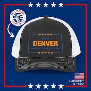 MAGA Denver Broncos Gift Trump Broncos Embroidery Hat Broncos Apparel for Republican Funny Donald Trump Broncos Merch Game Day Hat