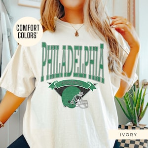 Vintage Style Philadelphia Football Comfort Colors Philadelphia Eagles Shirt For Women Retro Eagles Shirt Gift For Her Oversized Eagles 90&#39;s