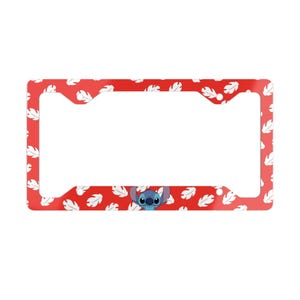 Lilo and Stitch License Plate Frame, Disney Car Accessories, Custom Metal Plate Holder, Hawaiian Theme Novelty Gift, Vehicle Decoration