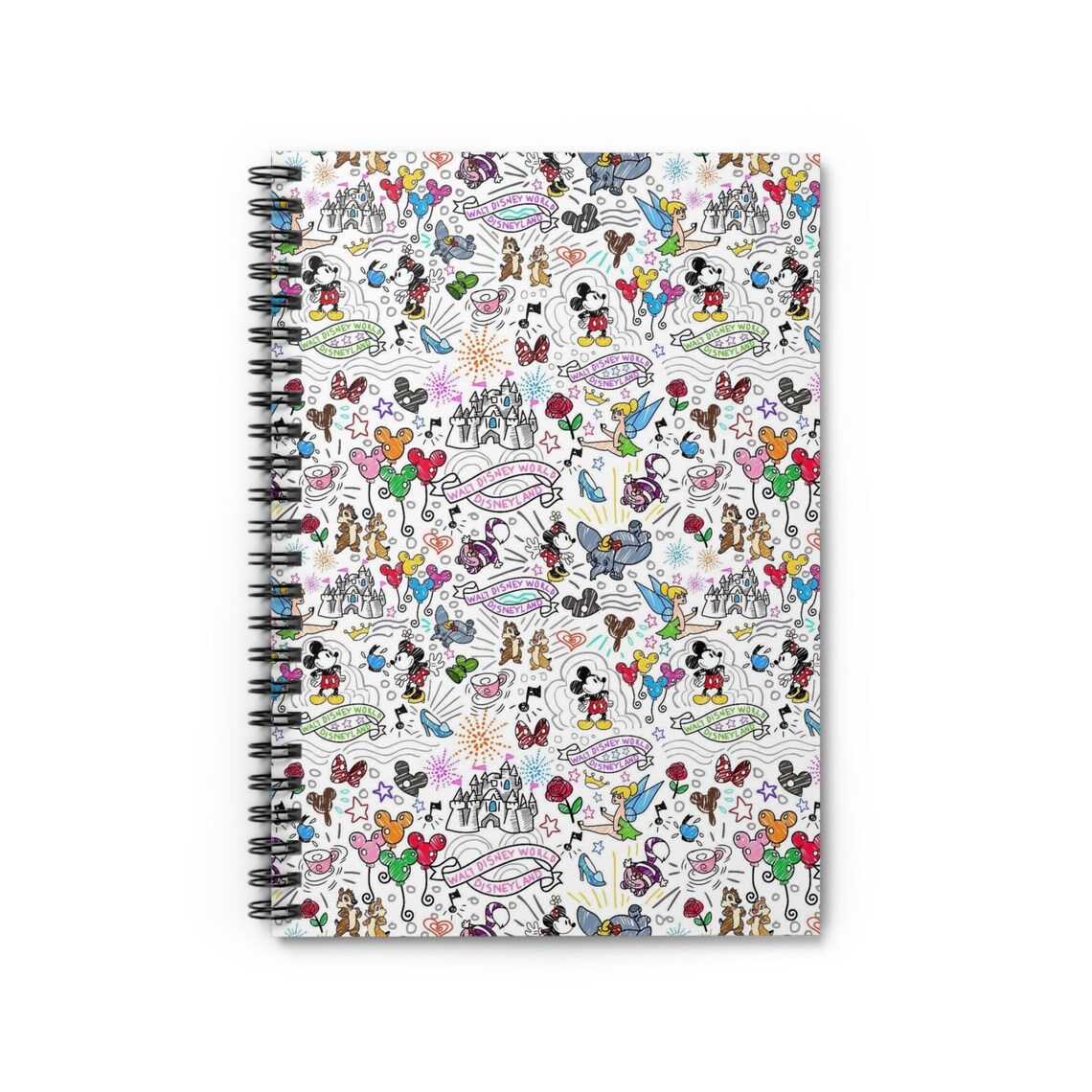 Mini Mouse Notebook Disney Mickey Mouse Minnie Mouse Spiral Notebook, Classic Pattern Ruled ...