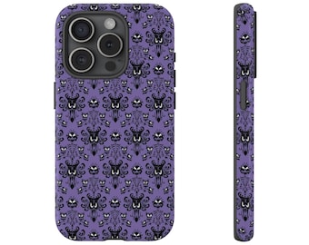 Haunted Mansion Wallpaper iPhone Case, Disney iPhone Samsung Cover, Ghost Phone Protector, Spooky Pattern Phone Shell, Horror Mansion Mobile