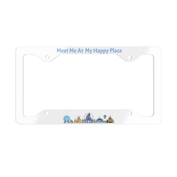 Disney World License Plate Frame, Happy Place Car Accessory