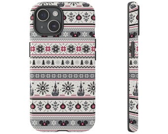 Disney Julvintertröja Tåligt Telefonskal för iPhone Samsung, Hårt Skyddande Jultelefonskal, Söt Festlig Design