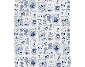 Disney Cruise Line Velveteen Plush Blanket Throw