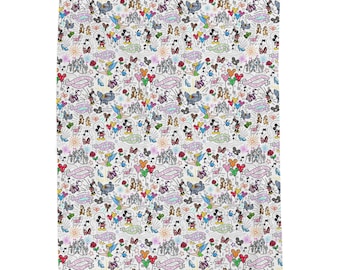Velveteen Blanket, Disney Mickey Mouse Minnie Mouse Pattern Soft Cozy Throw, Kids Adults Home Decor, Warm Winter Bedding, Large Lap Quilt,