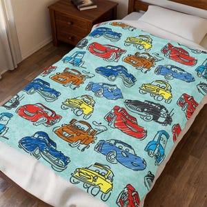 Lightning McQueen Velveteen Plush Blanket | Kids Cars Throw image 1