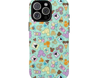 Disney Mickey Snacks Tough Phone Case, Hardshell iPhone Cover, Cute Character Design, Customizable Personalized Gift, Protective MagSafe
