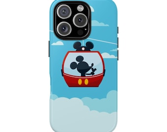 Disney Phone Case, Disney Mickey Mouse Skyliner iPhone Samsung Hardshell Impact-Resistant Case for Wireless Charging, Gift for Disney Fans,