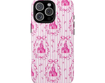 Disney Pink Coquette Cinderella Castle Castle Pattern phone case | Tough Magnetic Case